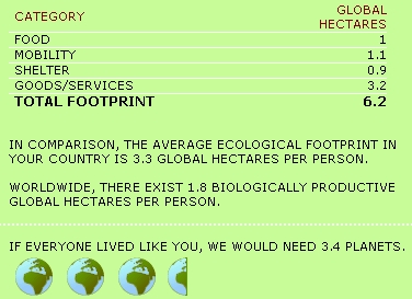Ecological Footprint Result